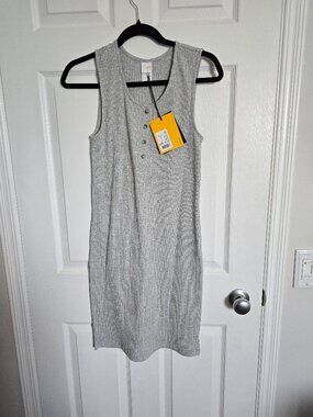 Lole Sleeve Henley Dress – Light Grey – Size M 🤍 (NWT)